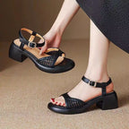 Damen elegante Plateau-Sandalen mit modischem Riemen und ergonomischem Fußbett R&B