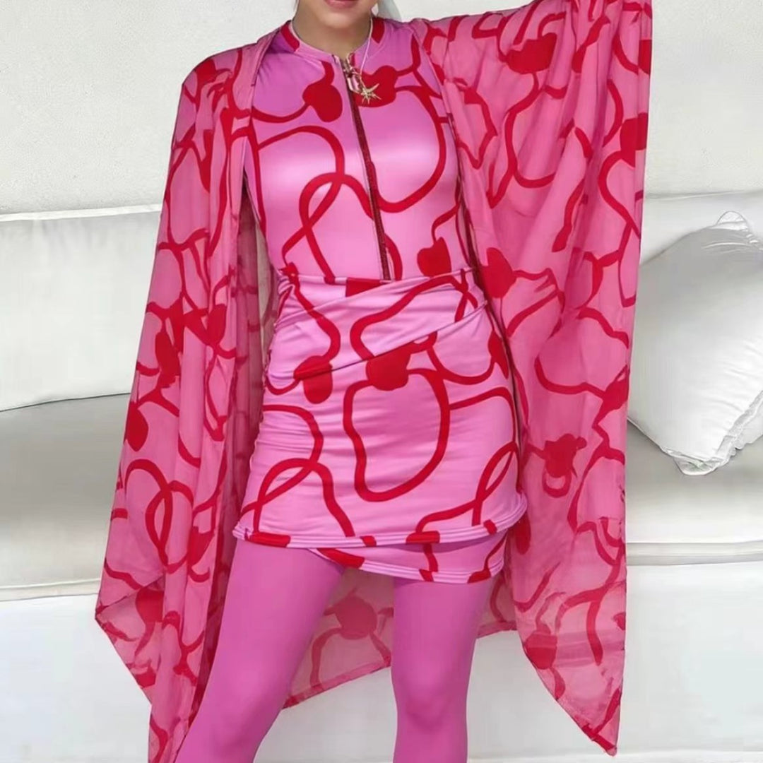 Damen modischer Bademantel mit weitem Cut R&B