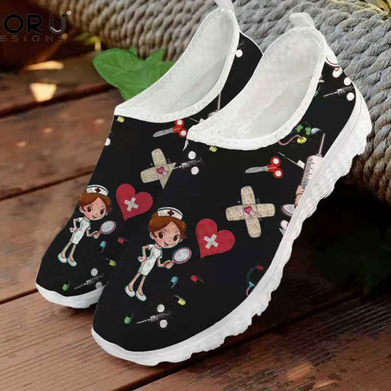 Damen Slip-On Freizeitschuhe mit farbenfrohem Design und atmungsaktiver Oberseite R&B