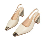 Damen Slingback-Pumps mit metallischem Zehenbereich R&B