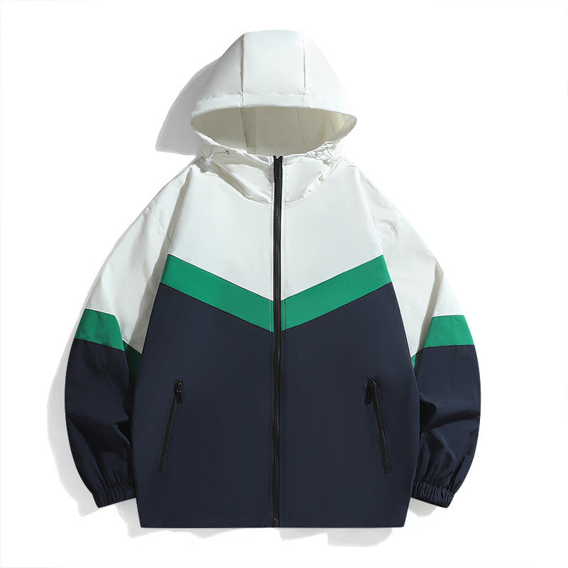 Herren leichte Übergangsjacke mit verstellbarem Kapuzensystem und atmungsaktiven Einsätzen R&B