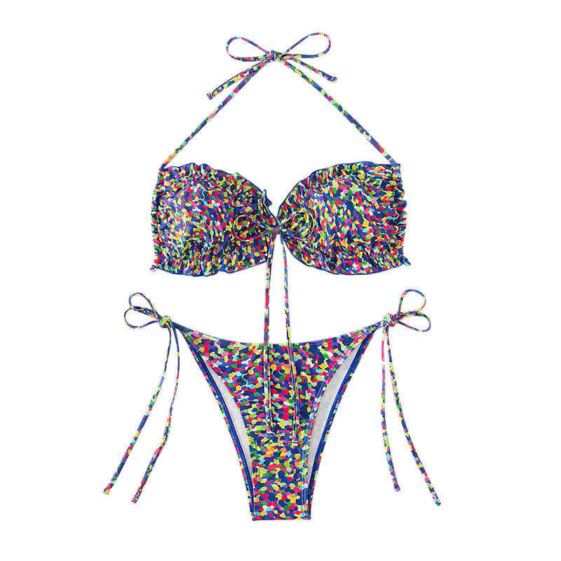 Damen Bikini-Set mit verstellbaren Trägern und hohem Beinausschnitt R&B