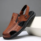 Herren orthopädische Leder-Sandalen mit verstellbarem Riemensystem R&B