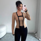 Damen nan tailliertes Jäckchen mit integriertem Bustier-Einsatz und Kontrastbesatz R&B