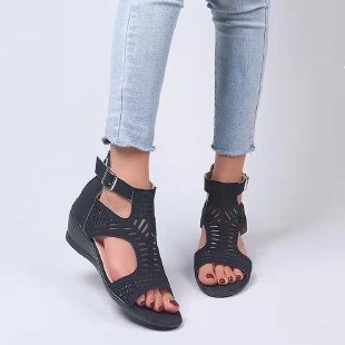 Damen Wedge-Sandalen mit modischem Cut-Out-Design und rutschfester Sohle R&B