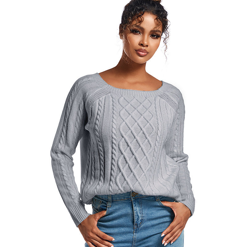 Damen Strickpullover mit stilvollem Zopfdesign R&B