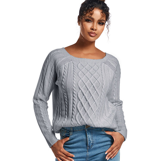 Damen Strickpullover mit stilvollem Zopfdesign R&B
