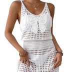 Damen Netz-Strandkleid mit großer Schleifen-Applikation R&B