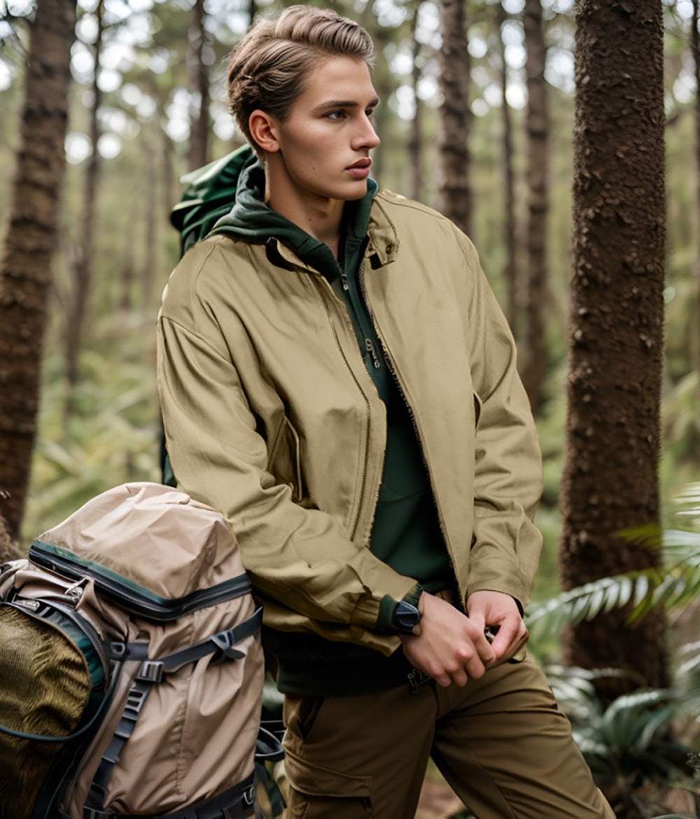 Herren lässige Outdoor-Jacke mit praktischen Taschen und atmungsaktivem Innenfutter R&B