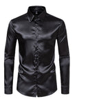 Herren Elegantes und glänzendes Langarmhemd mit innovativer Textur R&B