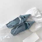 Damen Slingback-Pumps mit eleganter Schleifenverzierung und spitz zulaufendem Design