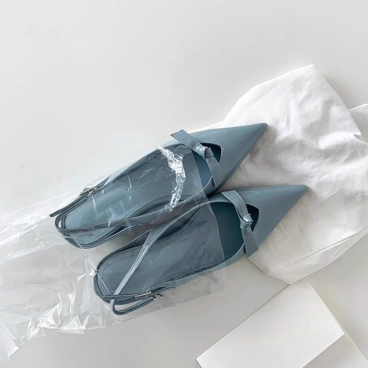 Damen Slingback-Pumps mit eleganter Schleifenverzierung und spitz zulaufendem Design