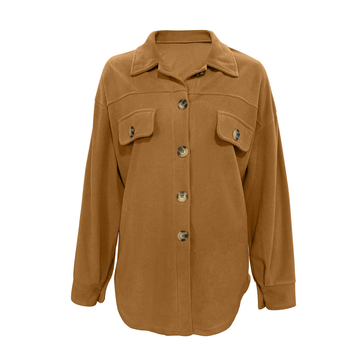 Damen Komfortable Overshirtjacke mit aufgesetzten Taschen und Knopfleiste R&B