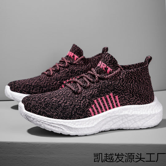 Damen Sportliche Sneakers mit atmungsaktivem Strickmaterial R&B