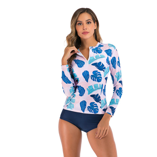 Damen Langarm-Surfuanzug mit floralem Motiv R&B