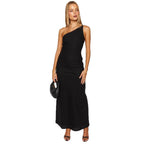 Damen Maxi-Kleid mit asymmetrischem Ausschnitt R&B
