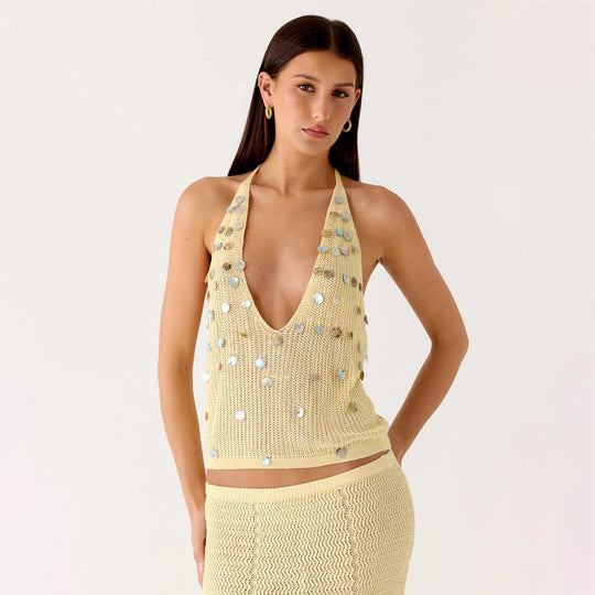 Damen Stricktop mit funkelneden Details R&B