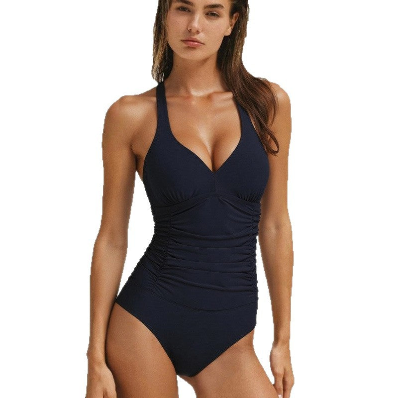 Damen Hochwertiger Einteiler Badeanzug mit raffinierten Rüschendetails R&B