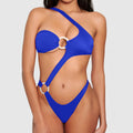 Damen Einseitiger Cut-Out Bikini mit Ringdetails R&B