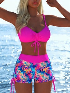 Damen modischer Bikini-Set mit Schößchen und verstellbarem Träger R&B