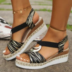 Damen Wedge-Sandaletten mit elegantem Riemendesign und komfortablem Fußbett R&B