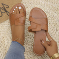 Damen Slip-On Sandalen mit elegantem Kreuzriemendesign R&B