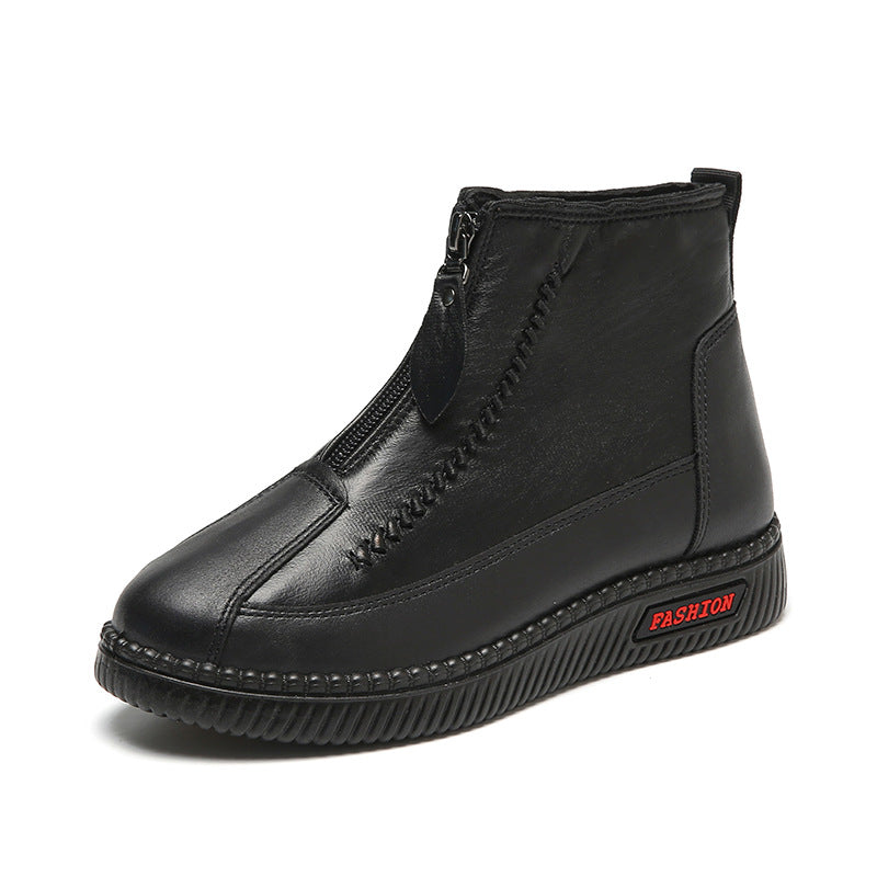 Damen modische Stiefel mit seitlichem Reißverschluss und bequemer Sohle