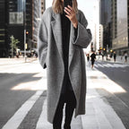 Damen Oversized Wollmantel mit elegantem Schnitt und praktischen Taschen R&B
