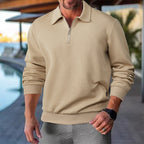 Herren Sportlicher Pullover mit Reißverschluss und strukturiertem Design R&B