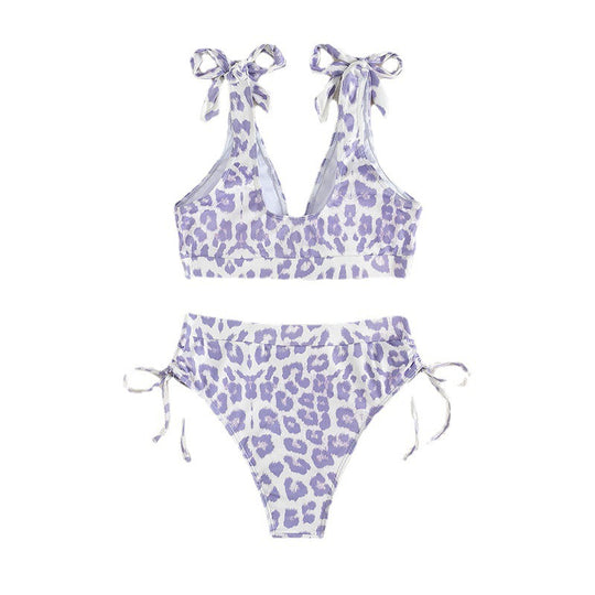 Damen Hoch geschnittenes Bikini-Set mit verspielten Schnürdetails R&B