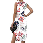 Damen Sommerliches Maxikleid mit floralem Muster und praktischen Taillenschnürung R&B