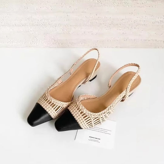 Damen Slingback-Pumps mit modischem Flecht-Design und elegantem Spitzenzeh R&B