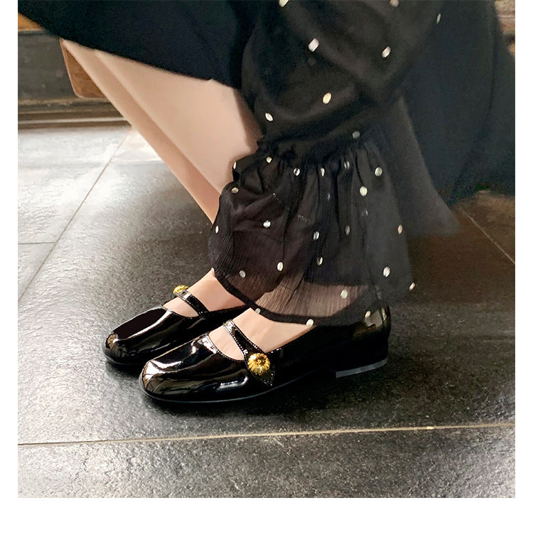 Damen elegante Mary Jane Ballerinas mit modischer Schnalle R&B