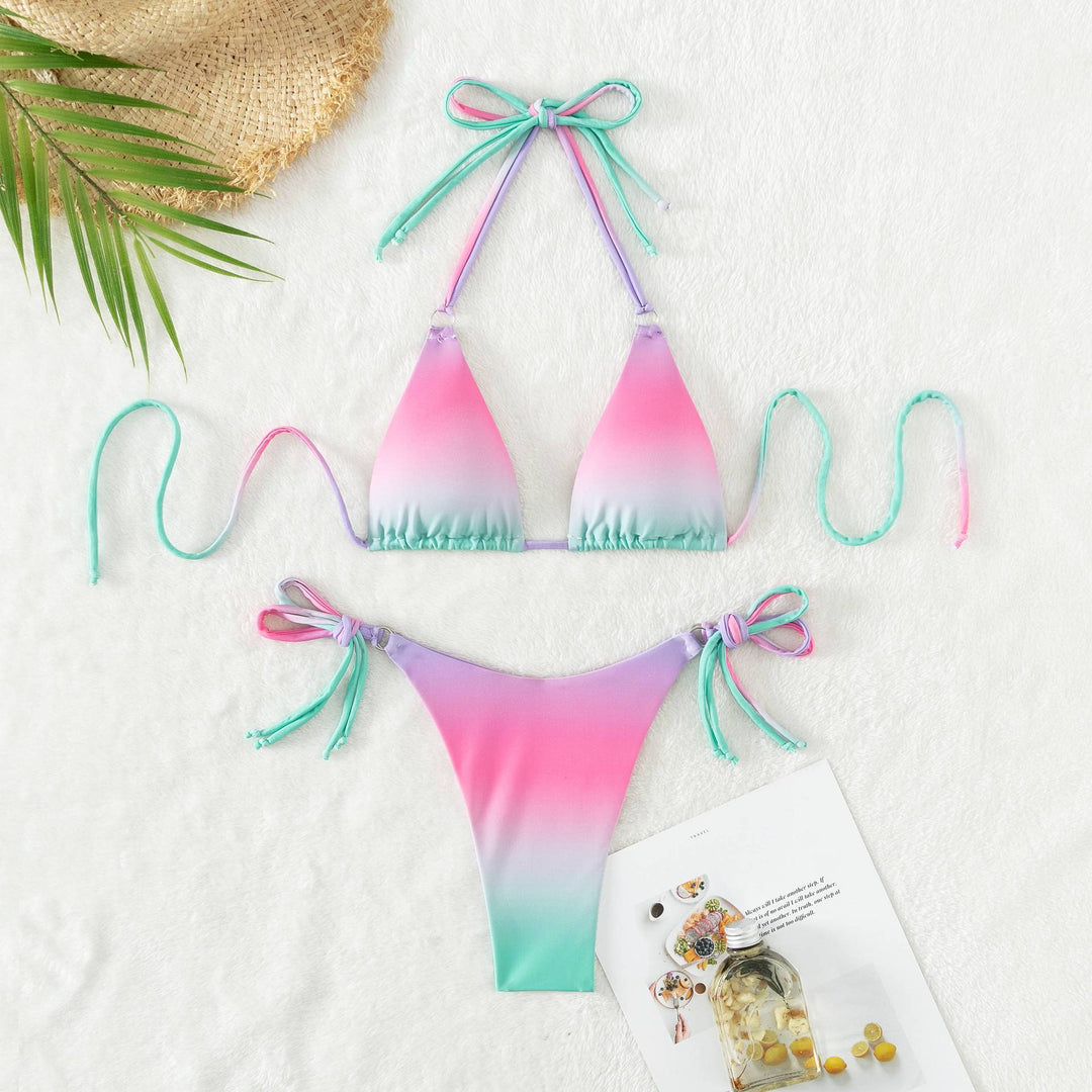 Damen Triangel-Bikini mit individuell anpassbarem Bindesystem und modischem Farbverlauf R&B