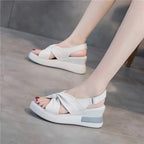 Damen Wedge-Sandalen mit modischem Knoten-Design und flexiblem Fußbett R&B