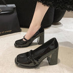 Damen elegante Mary Jane High Heels mit Blockabsatz R&B