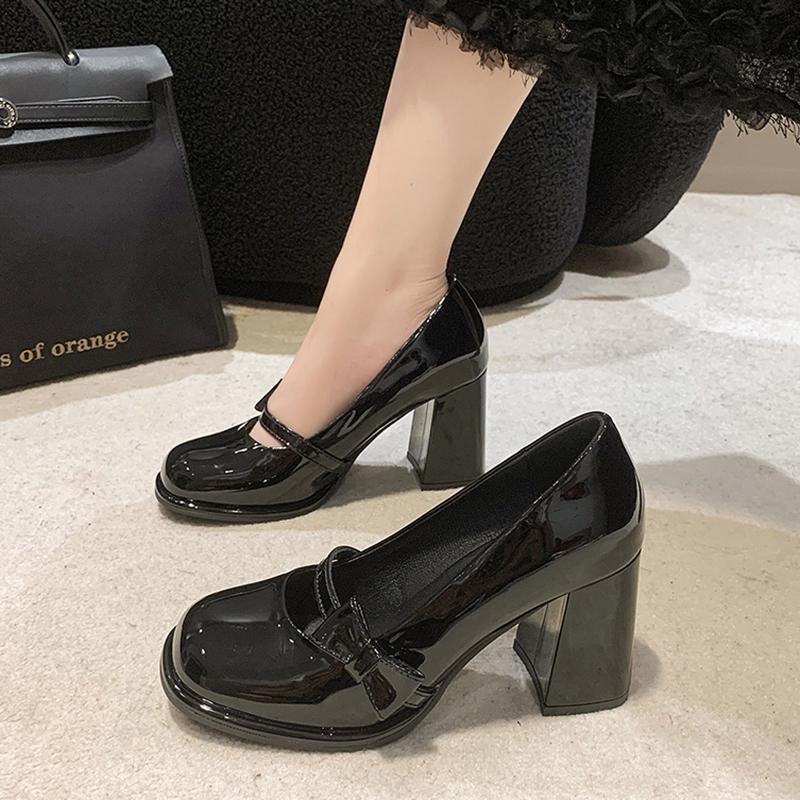 Damen elegante Mary Jane High Heels mit Blockabsatz R&B