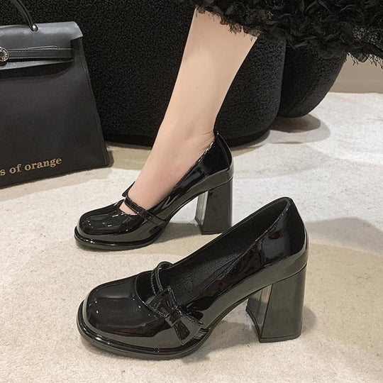 Damen elegante Mary Jane High Heels mit Blockabsatz R&B