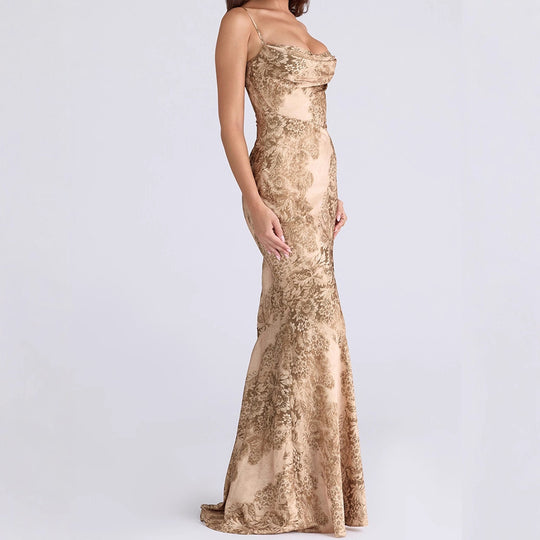 Damen Elegantes Maxikleid mit floralem Design R&B