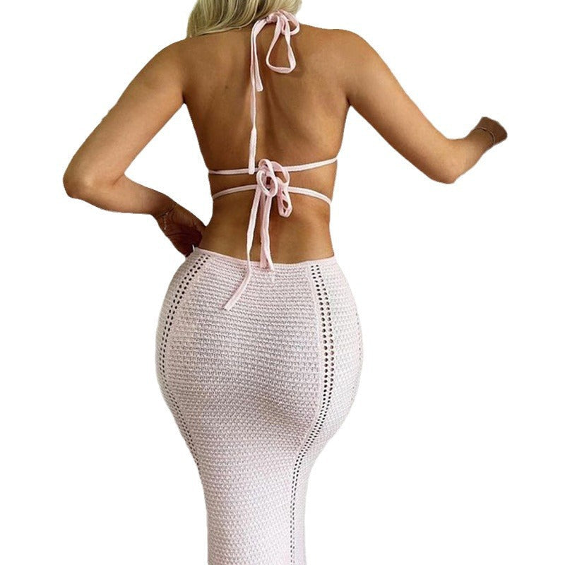 Damen Häkelkleid mit raffinierten Cut-Outs und tiefem V-Ausschnitt R&B