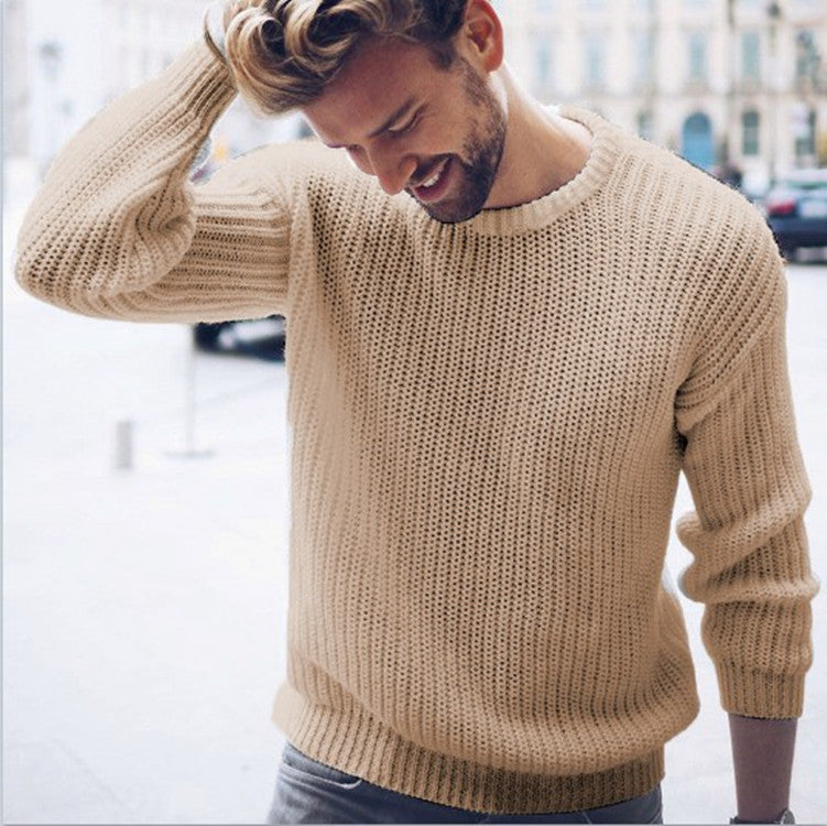 Herren Grobstrickpullover mit modernem Rippenmuster und lässigem Schnitt R&B