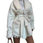 Damen Wickeljacke mit kuscheligem Kragen R&B