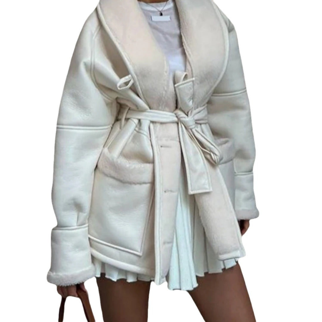 Damen Wickeljacke mit kuscheligem Kragen R&B