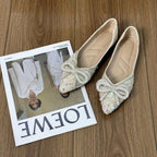Damen Ballerinas mit glamourösem Strass-Design und zartem Schleifenakzent R&B