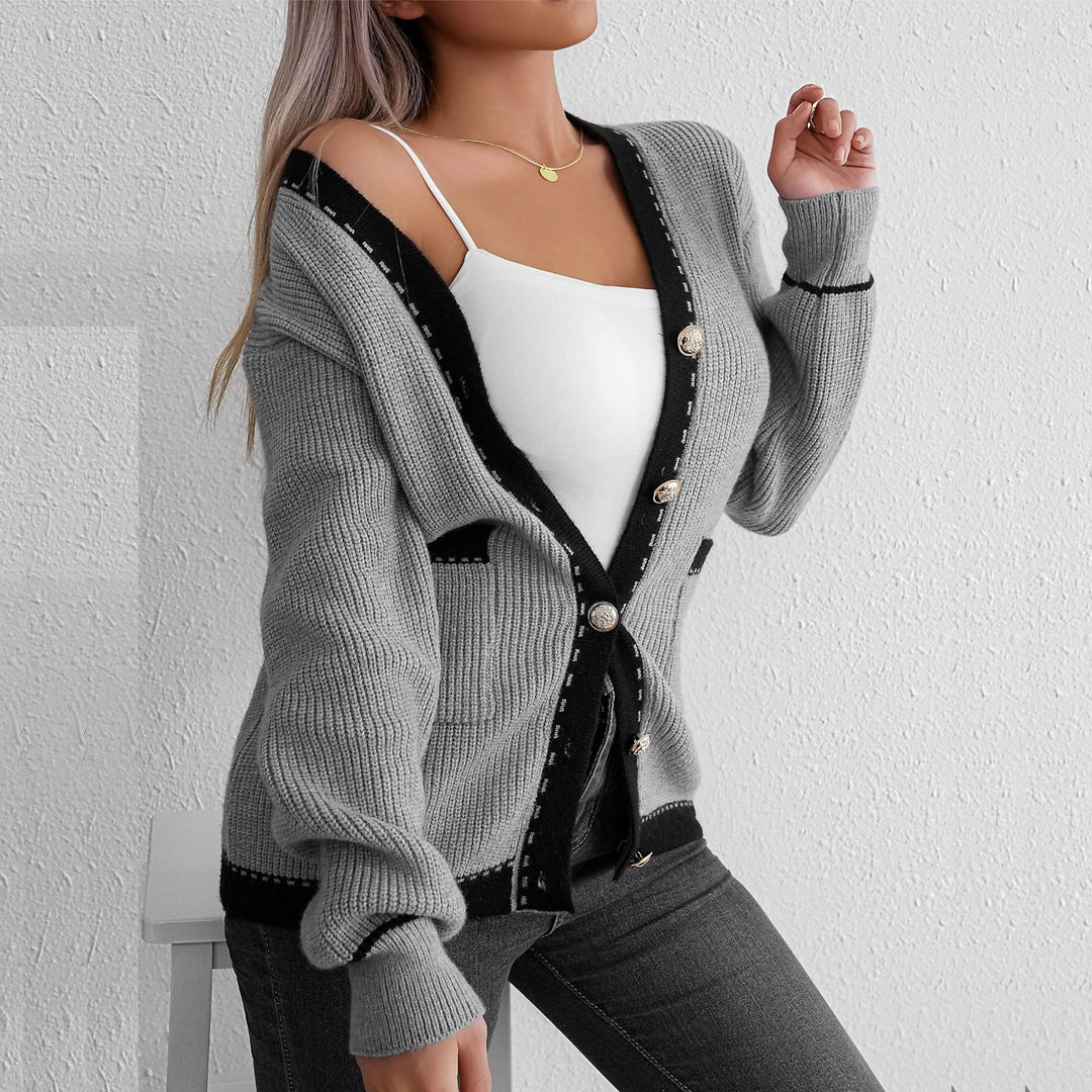 Damen Strickjacke mit dekorativen Knöpfen und feinem Strukturdesign R&B