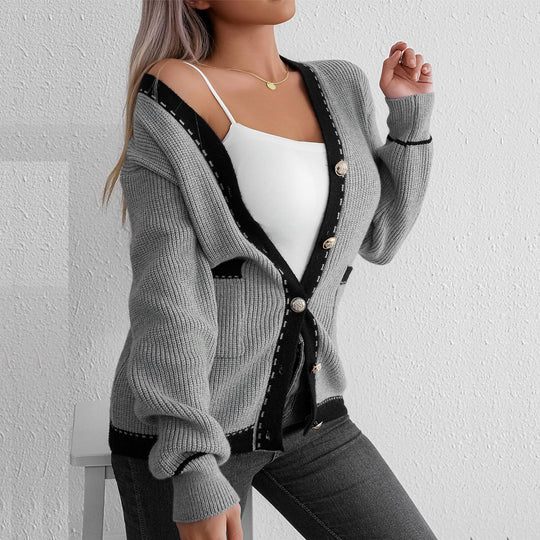 Damen Strickjacke mit dekorativen Knöpfen und feinem Strukturdesign R&B