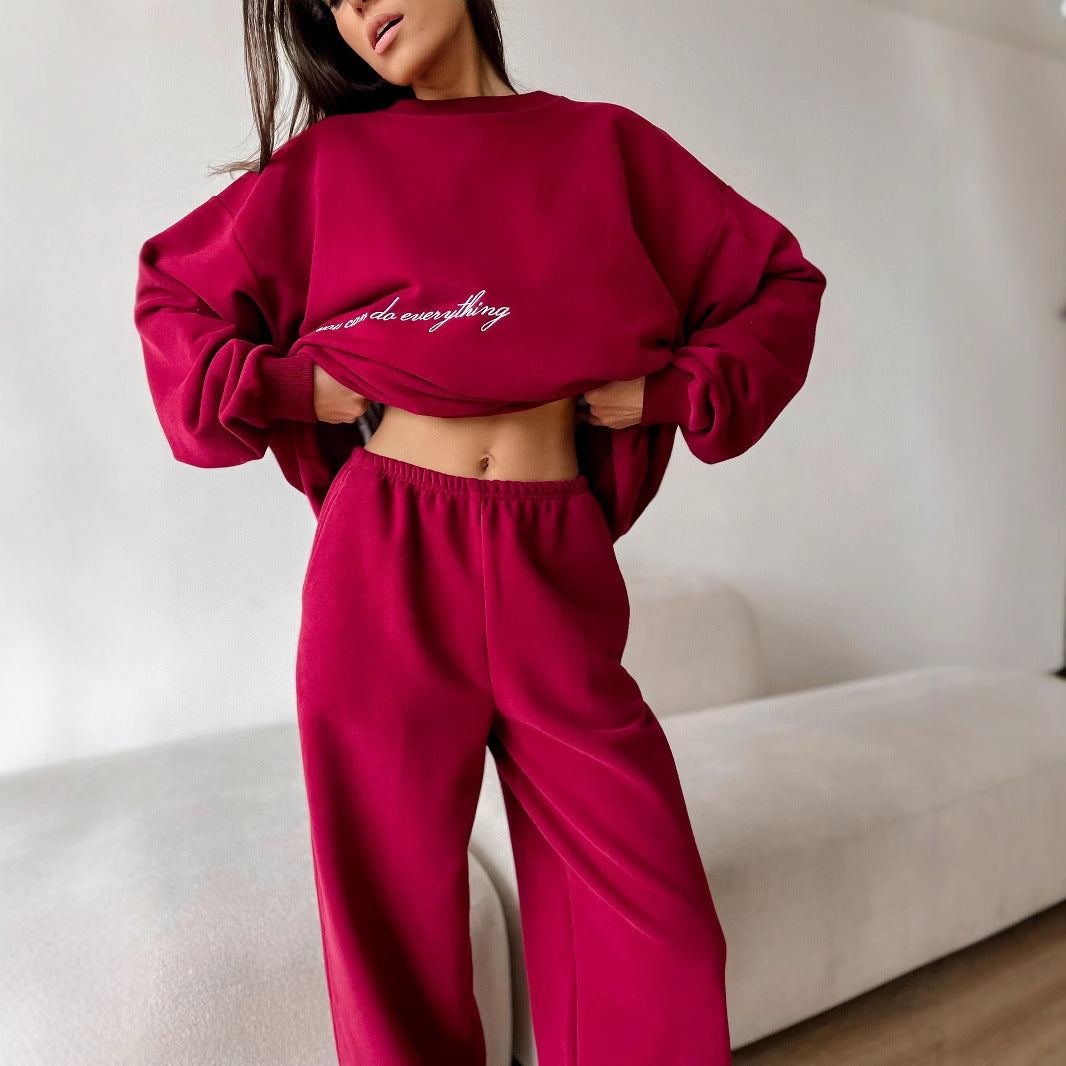Damen lässiges Sweater und Jogginghose-Set mit lockerer Passform R&B