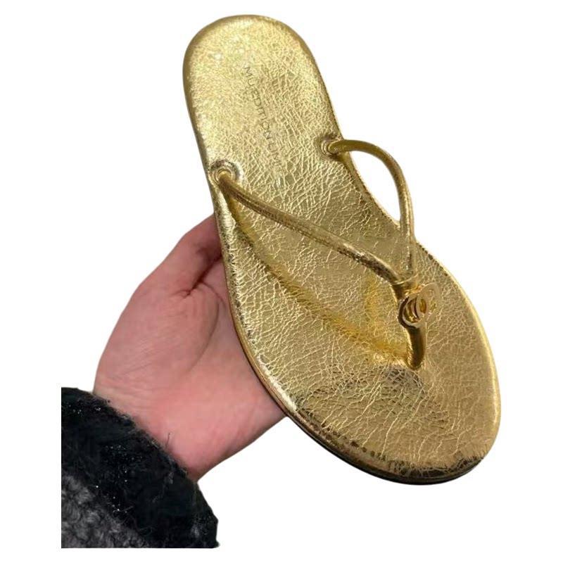Damen Glamouröse Zehentrenner-Sandalen aus hochwertigem Kunstleder mit elegantem Riemen R&B