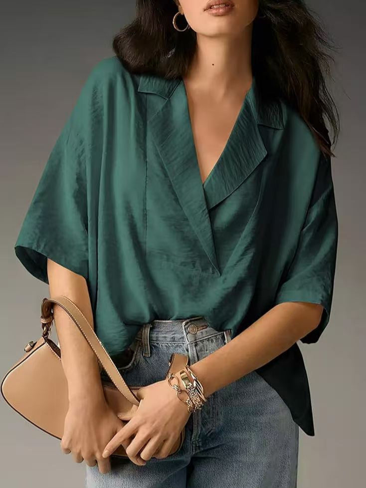 Damen elegante und luftige Bluse im Kimono-Stil R&B