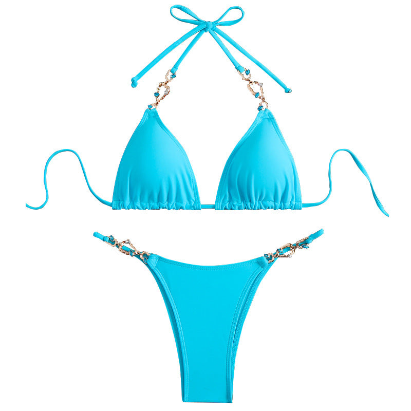 Damen Triangel-Bikini mit schimmernden Anhängern R&B